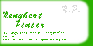 menyhert pinter business card